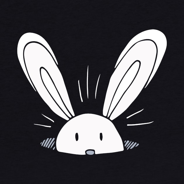 white rabbit in a hole by HBfunshirts